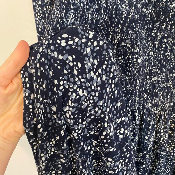 Garnet Hill Smocked Bodice Knit Midi Dress Womens Size XL Organic Cotton Blend - Picture 5 of 8